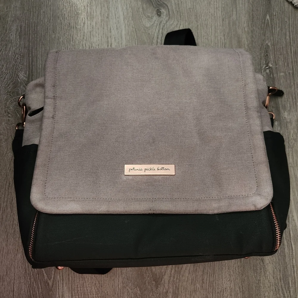 Petunia Pickle Bottom Boxy Backpack Diaper Bag Sand/Black